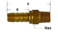 Brass High Volume Male Swivel Diagram 1